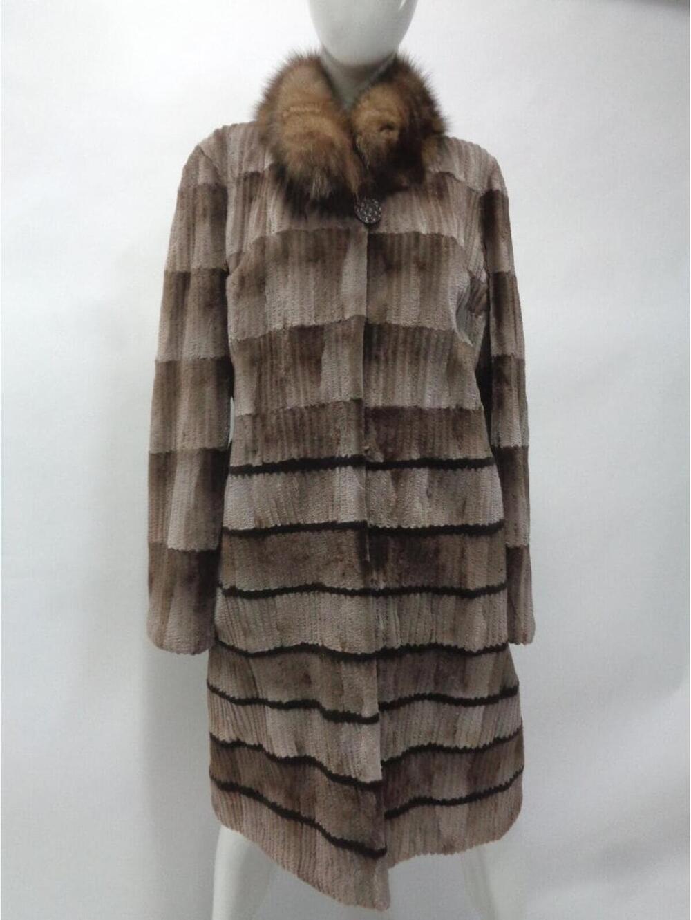Showroom New Phantom Sheared Beaver Sable Fur Coat Jacket Women Woman Sz 4-6